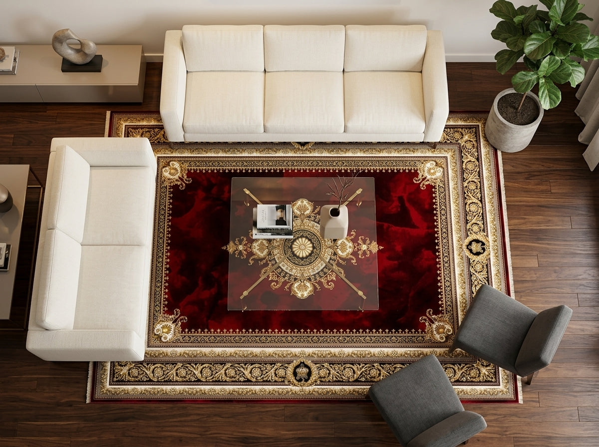 Negin 12120 Red Traditional Persian Rug