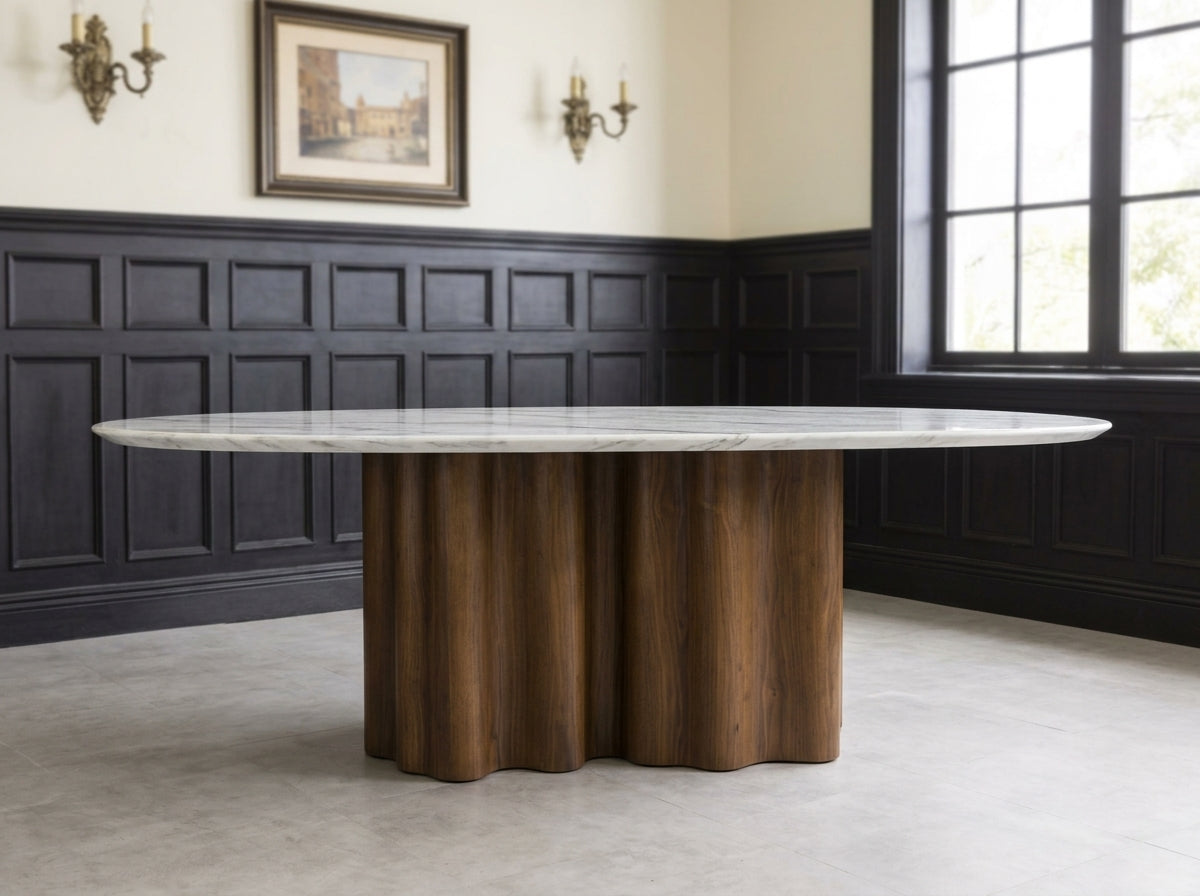 Marco Marble Top Modern Dining Table White