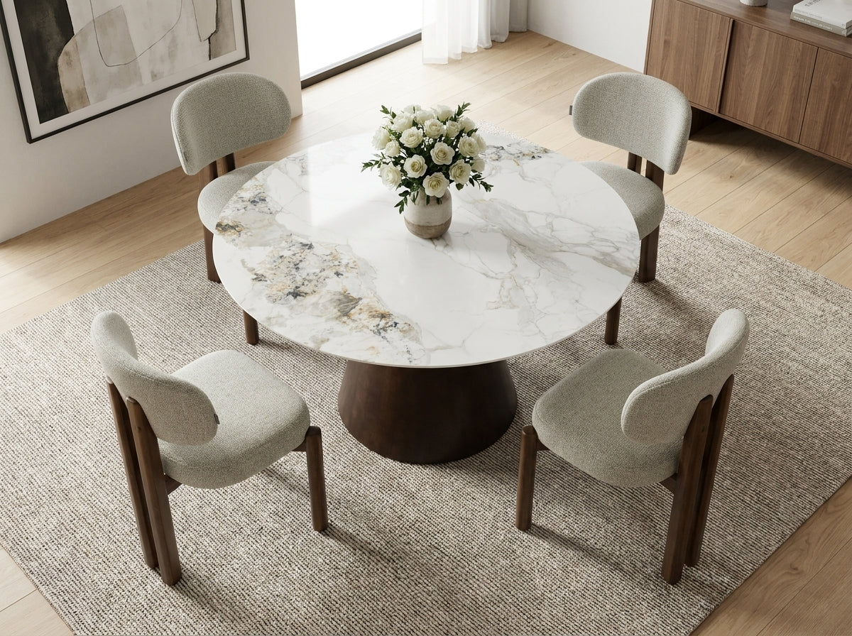 Milan Fabric Modern Dining Chair Light Grey