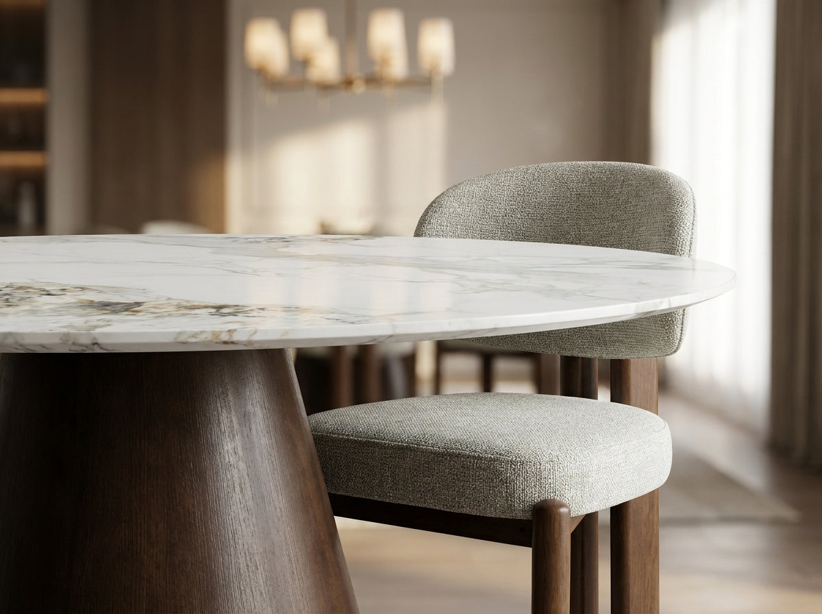 Milan Fabric Modern Dining Chair Light Grey