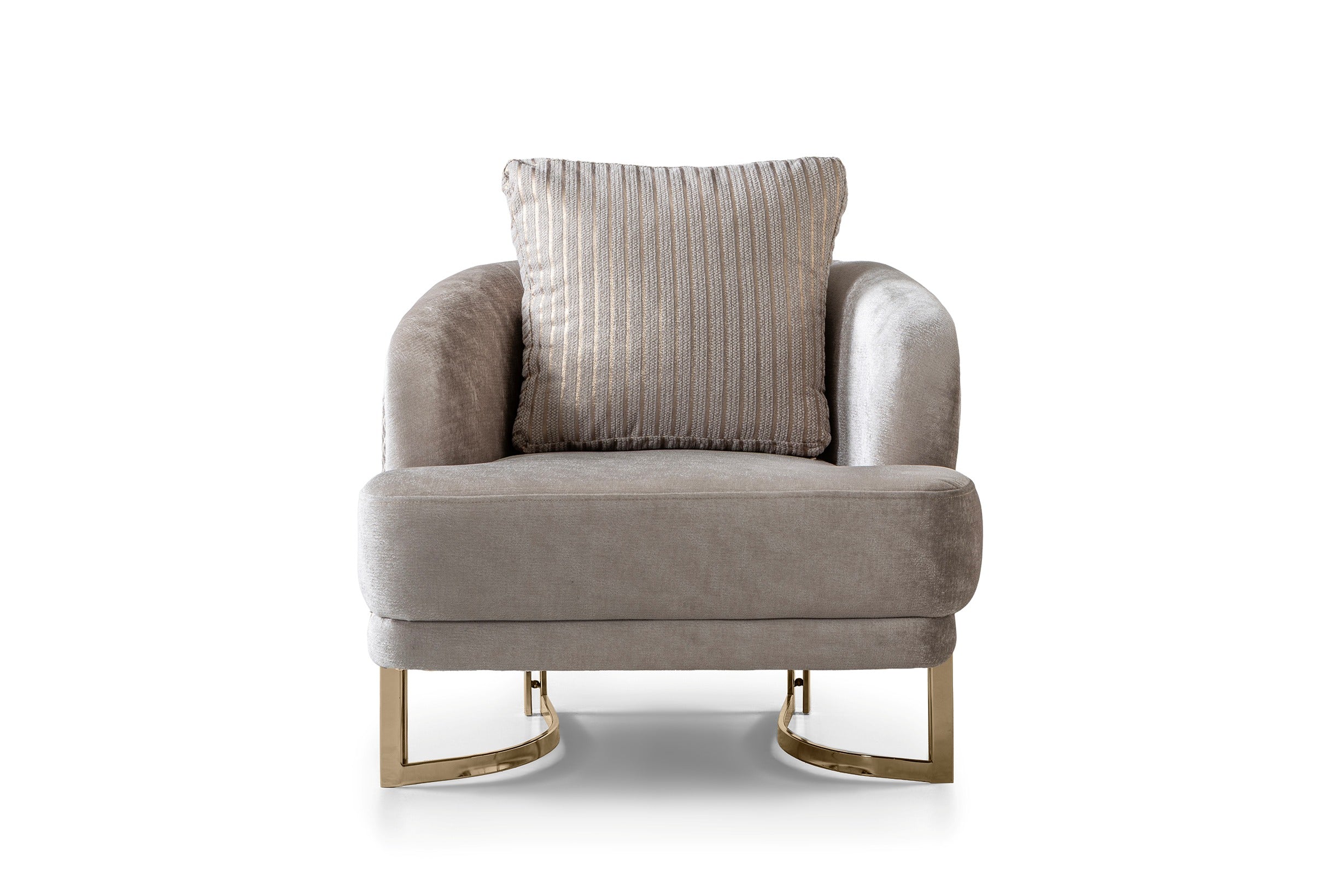 Mirage Luxury Velvet Sofa Set Ivory Gold
