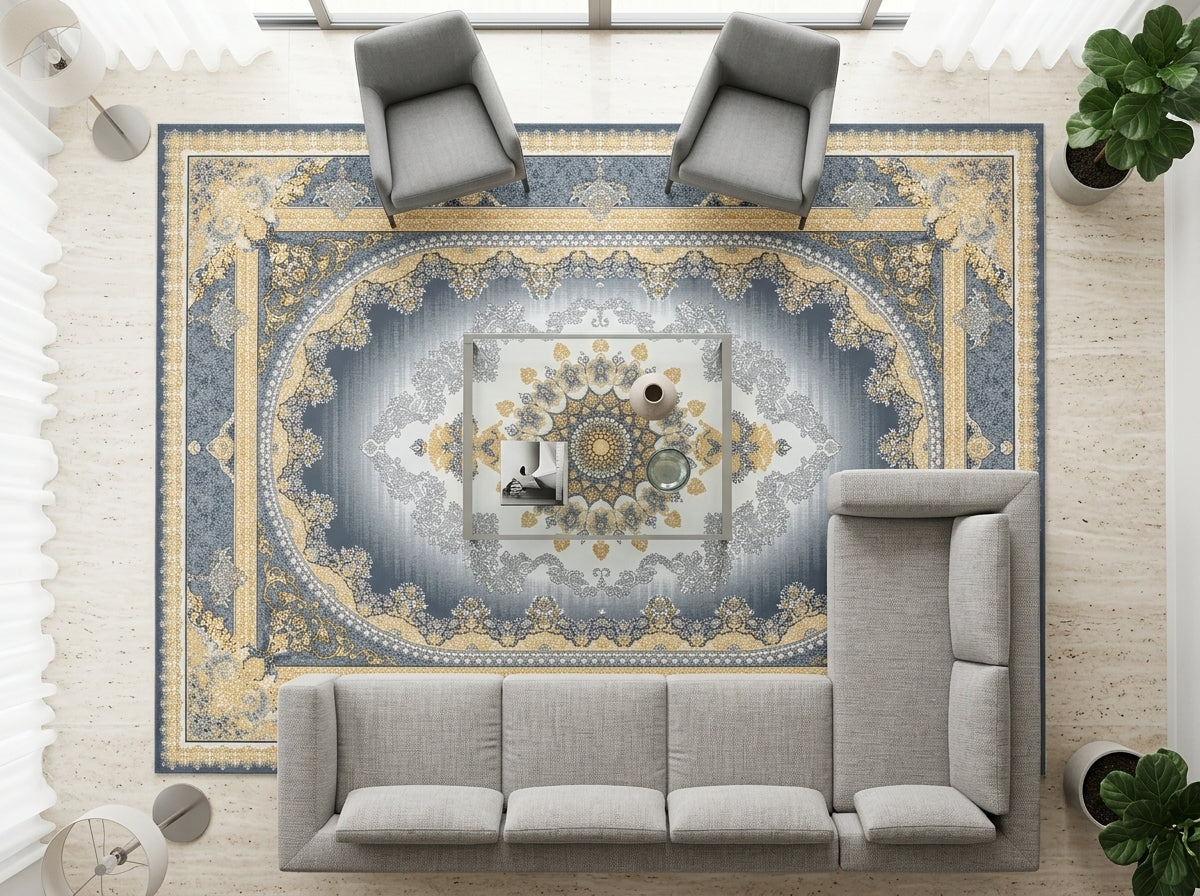 Mash 723502 Traditional Persian Area Rug Grey