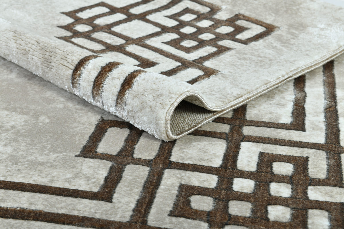 Zara Z203A Modern Area Rug Cream Vizon - Quality Rugs and Furniture