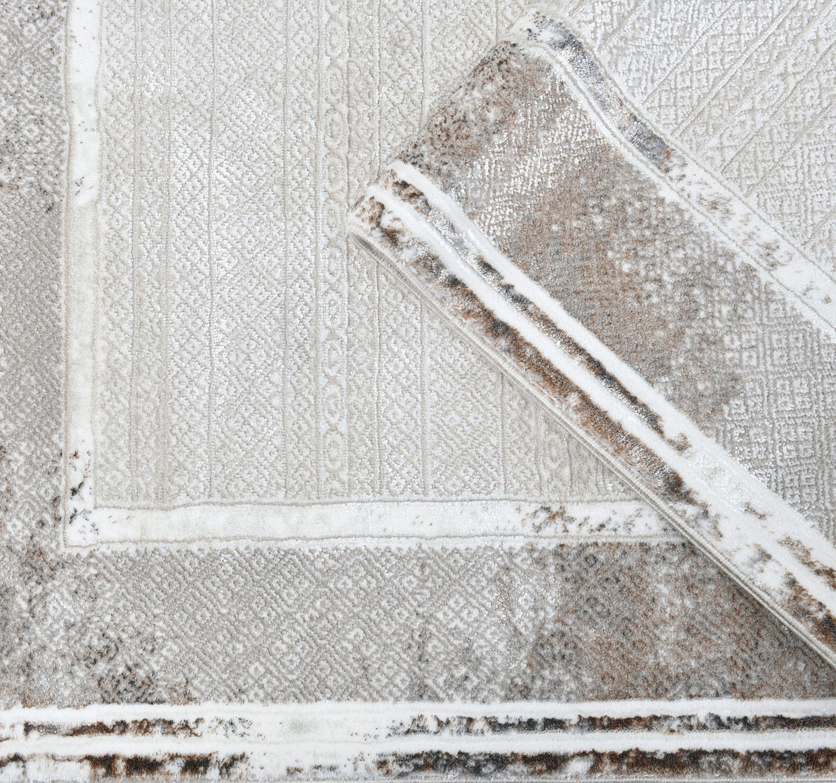 Zara Z221A Modern Area Rug Cream Vizon - Quality Rugs and Furniture