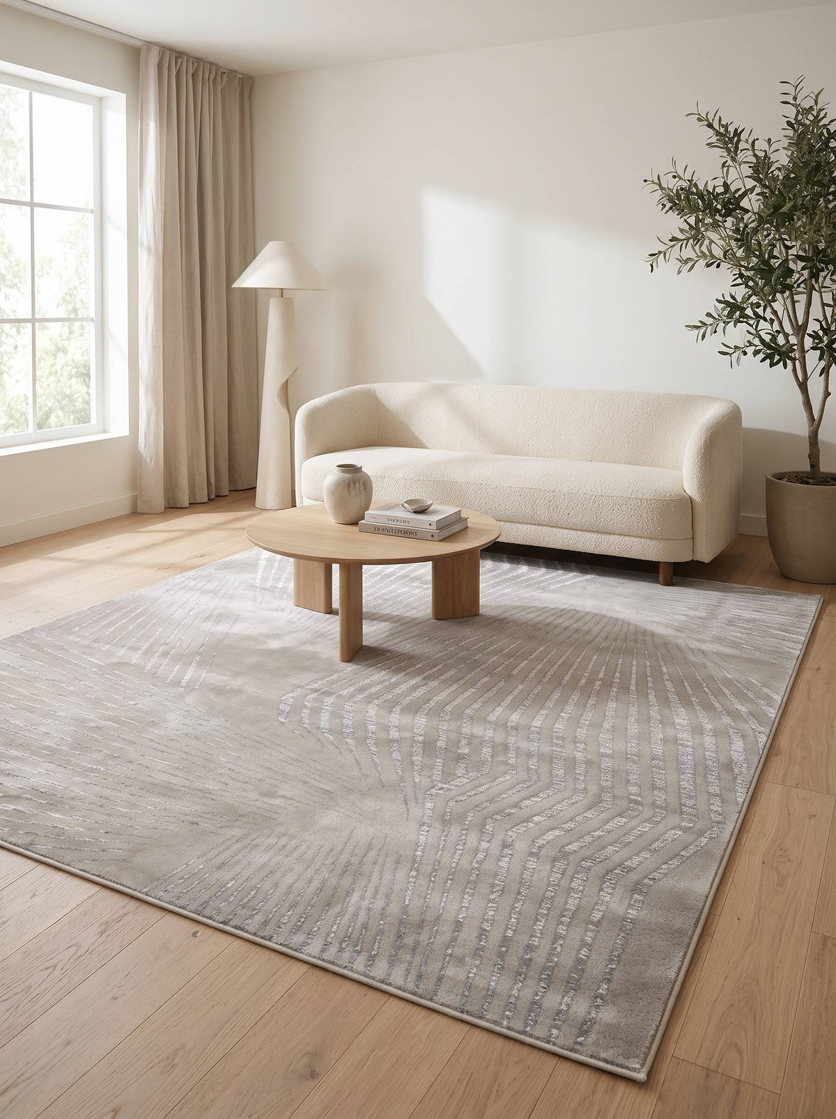 Rhytm Z244A Modern Area Rug Light Beige Grey - Quality Rugs and Furniture