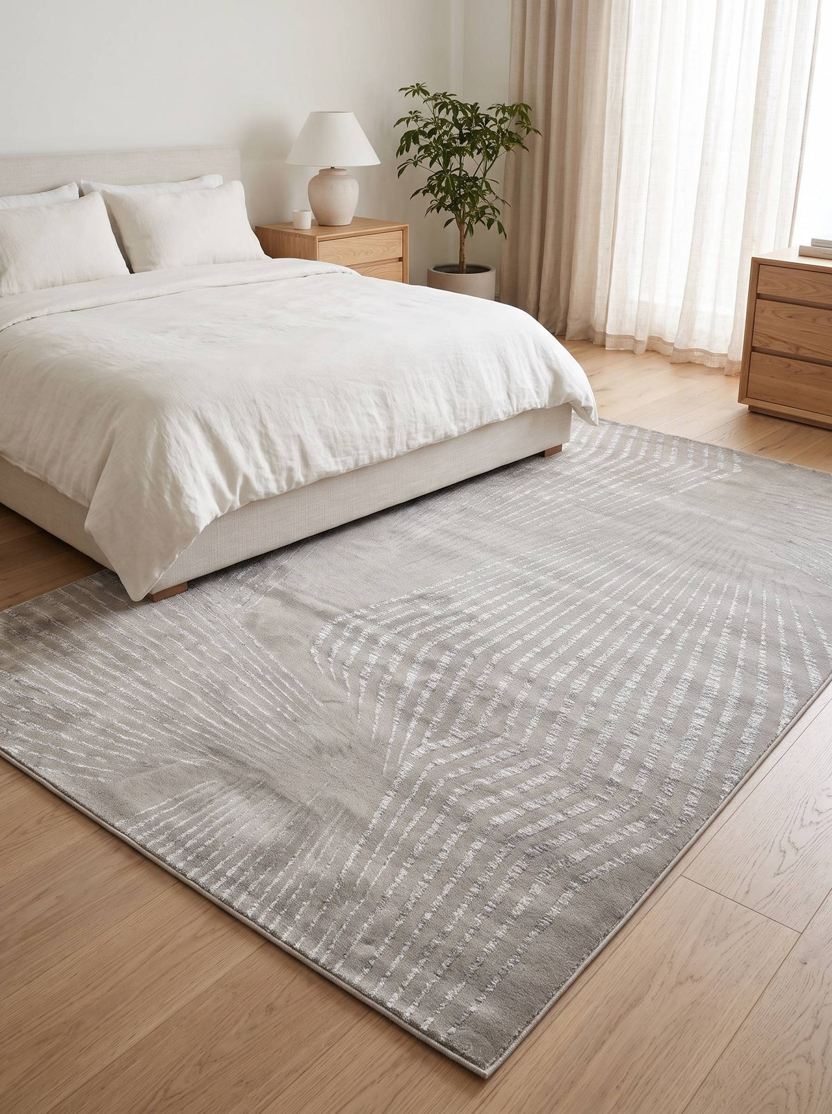 Rhytm Z244A Modern Area Rug Light Beige Grey - Quality Rugs and Furniture