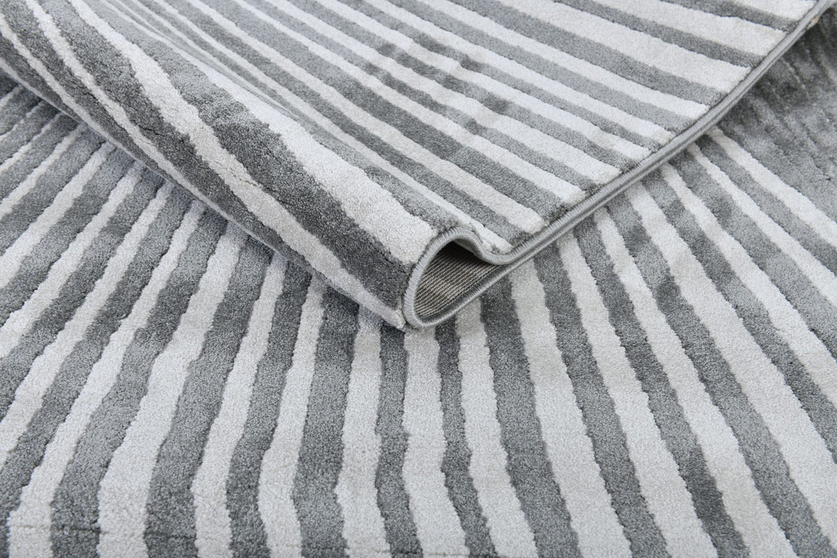 Rhytm Z244B Modern Area Rug Grey Cream - Quality Rugs and Furniture