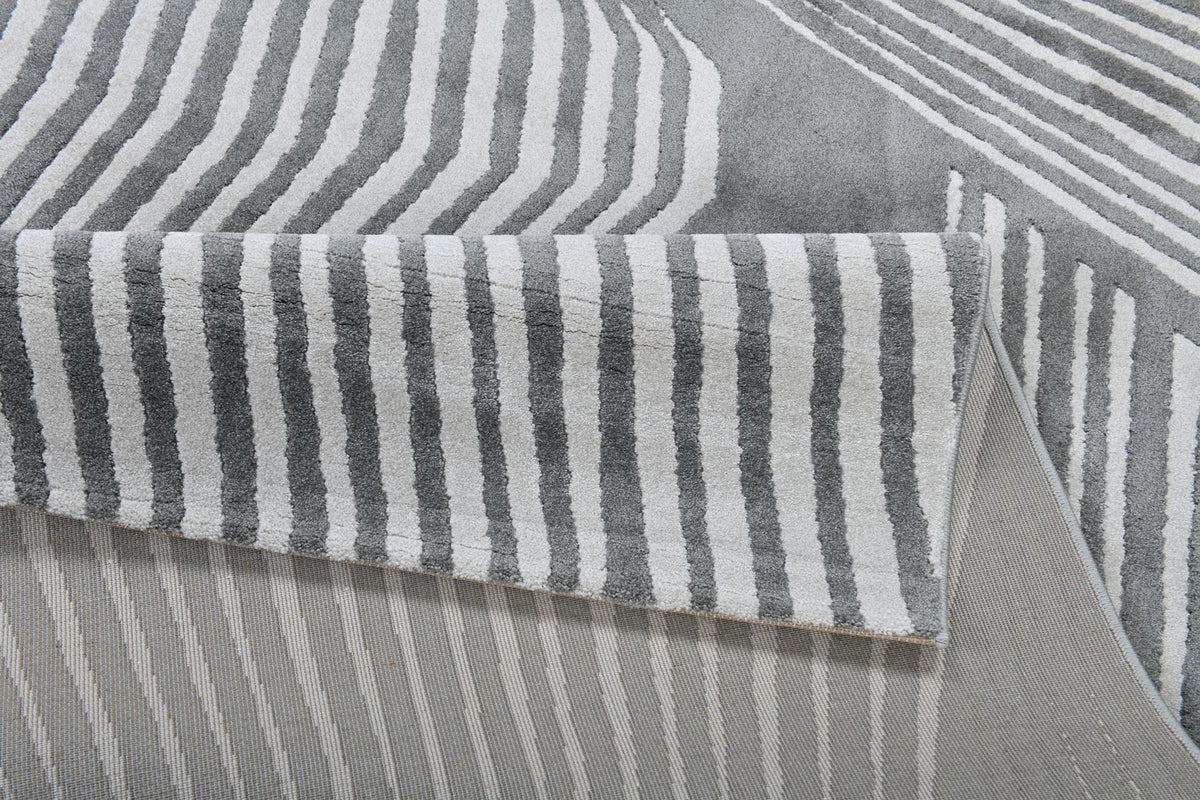 Rhytm Z244B Modern Area Rug Grey Cream - Quality Rugs and Furniture