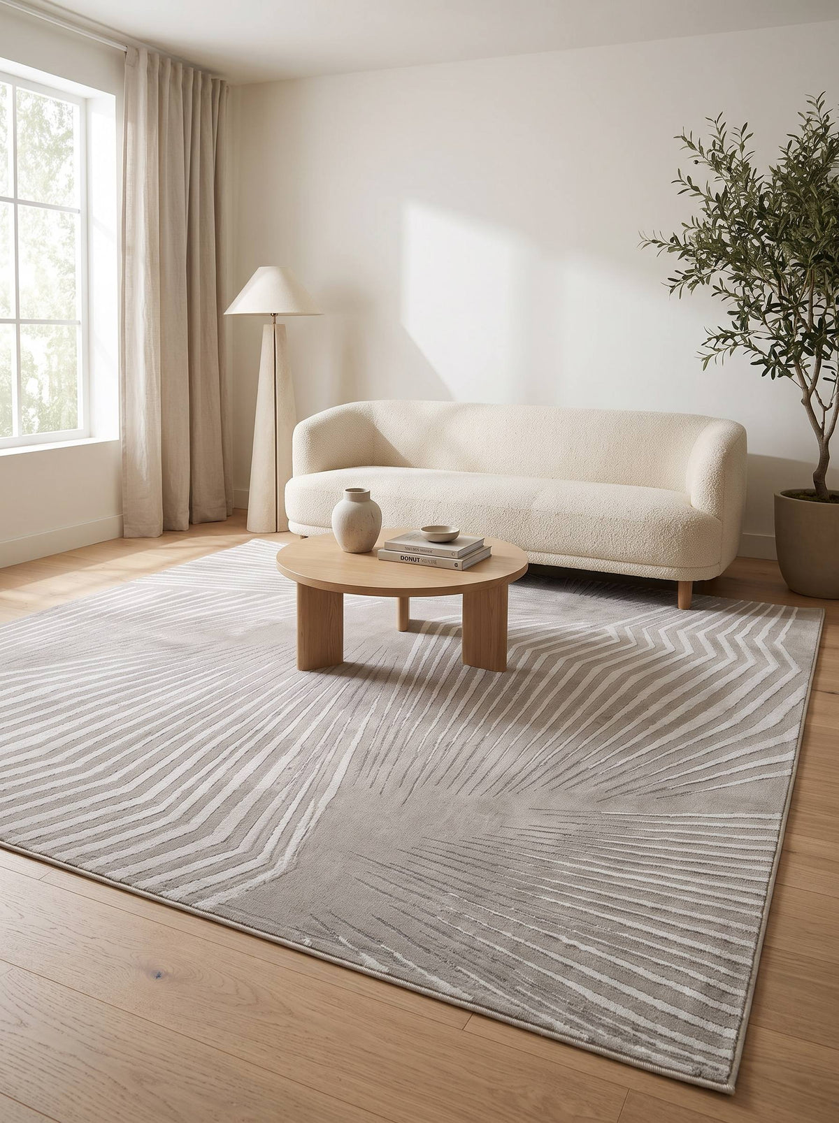 Rhytm Z244B Modern Area Rug Light Beige Cream - Quality Rugs and Furniture