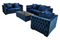 Ava Velvet Sofa Set Blue