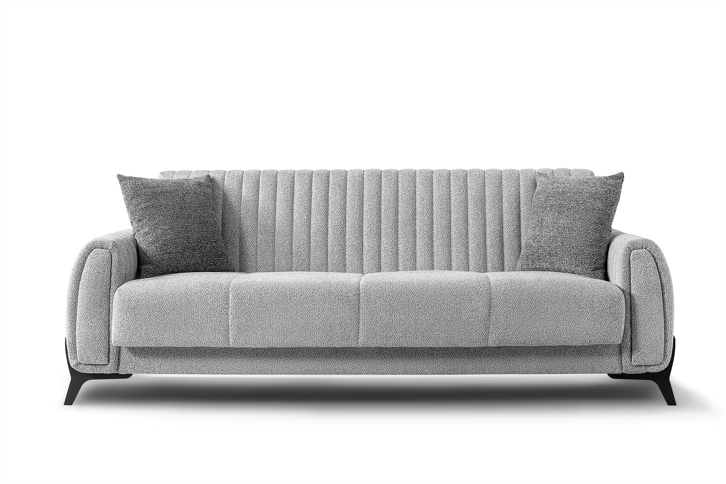 Palermo Velvet Sofa Bed with Storage Light Grey