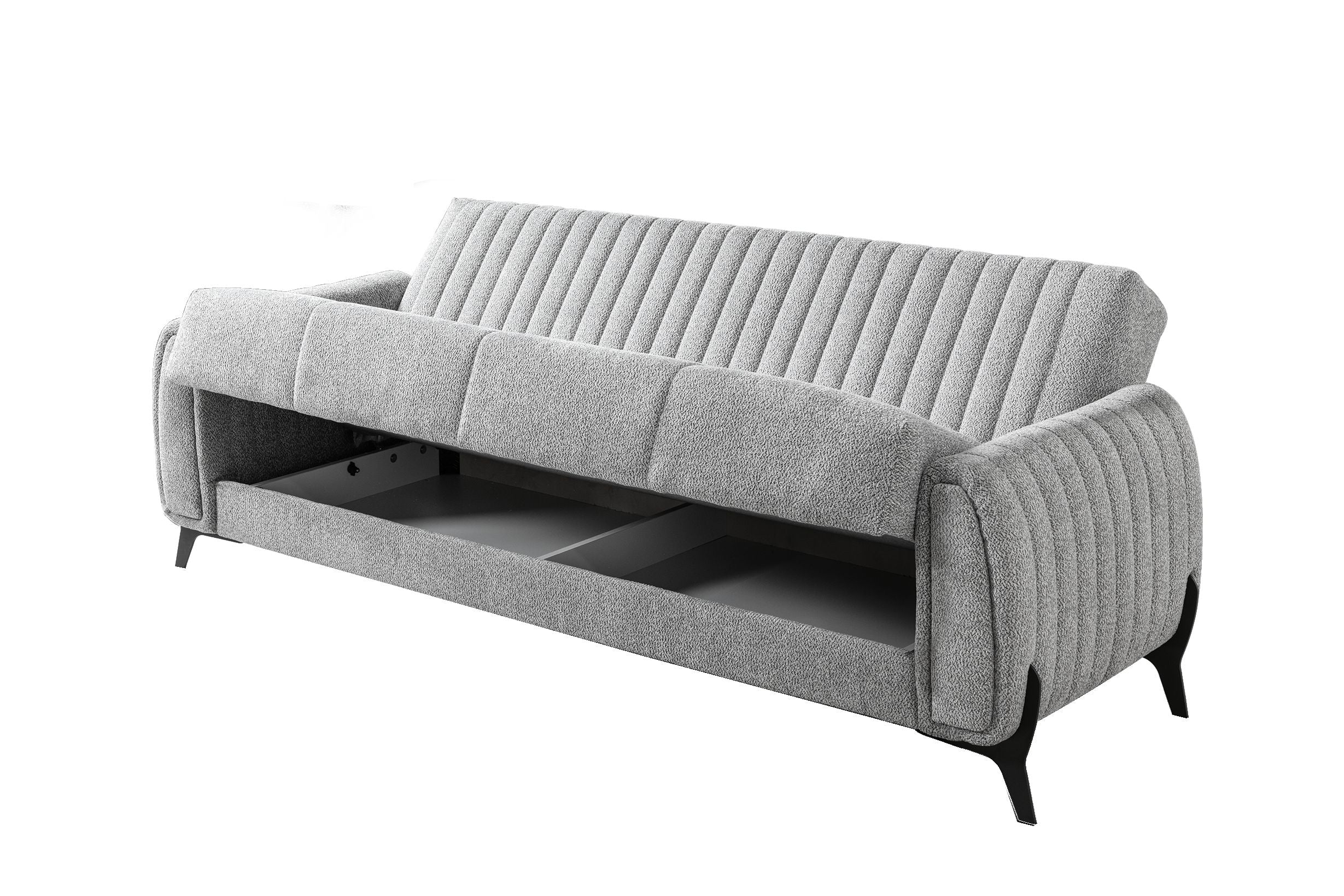Palermo Velvet Sofa Bed with Storage Light Grey