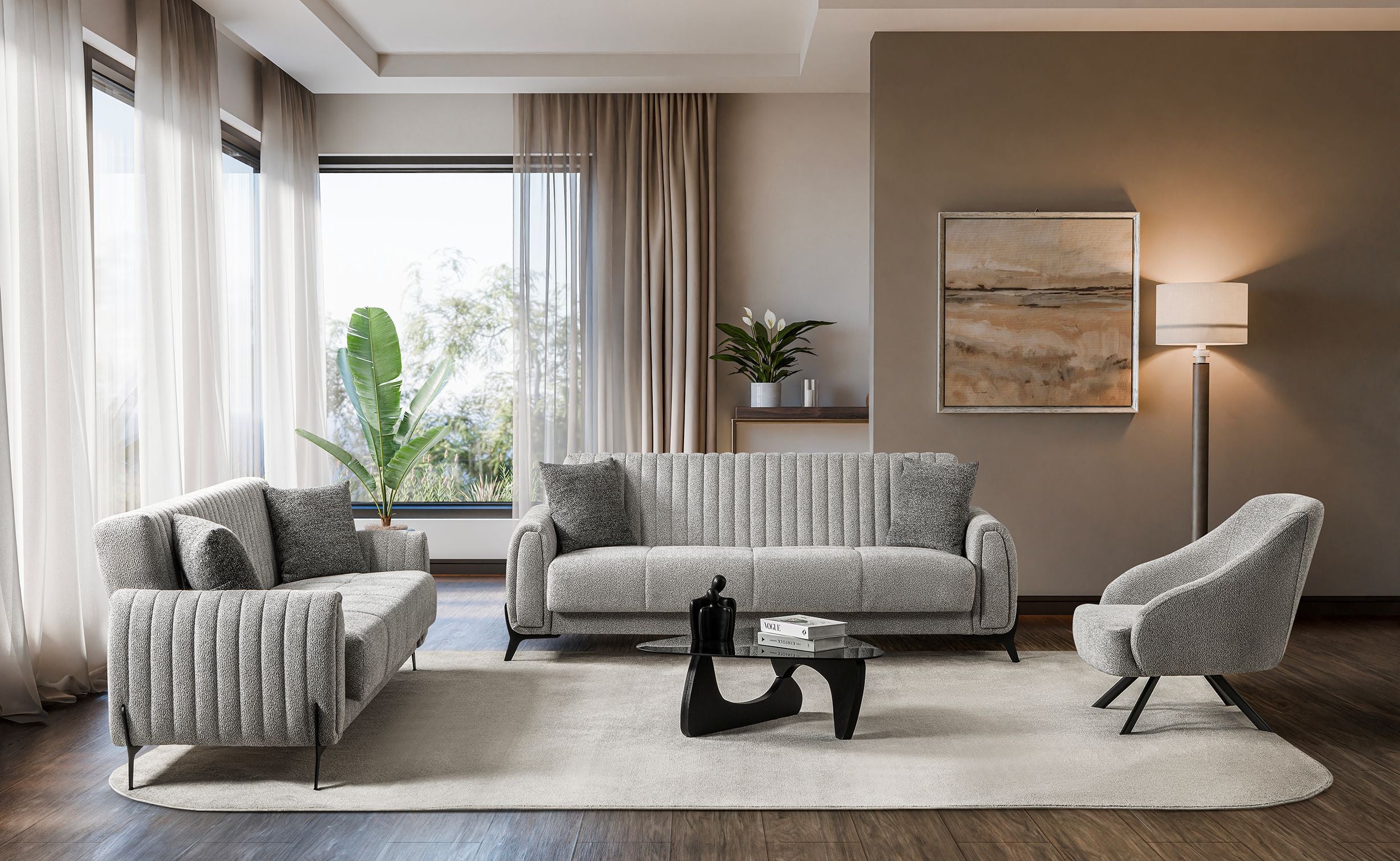 Palermo Velvet Sofa Bed with Storage Light Grey