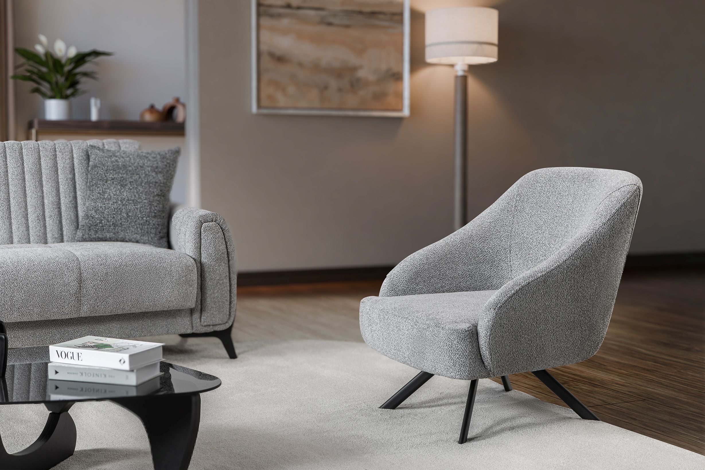 Palermo Velvet Sofa Bed with Storage Light Grey
