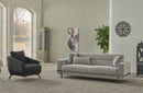 Prag Dark Grey Velvet Contemporary Sofa Set