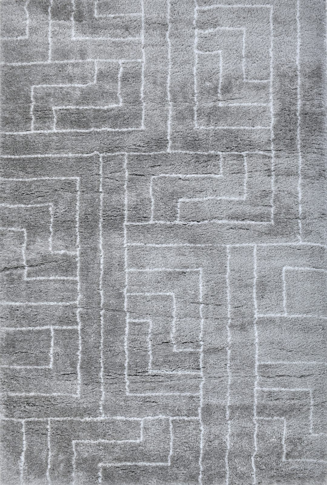 Puffy Style P406A Modern Area Rug Grey White - Quality Rugs and Furniture