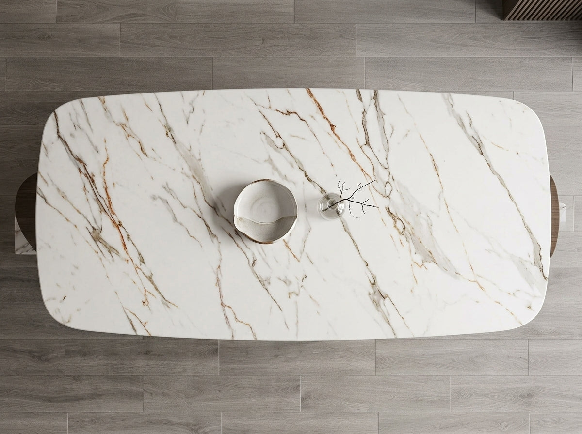 Prague Marble Top Modern Dining Table White
