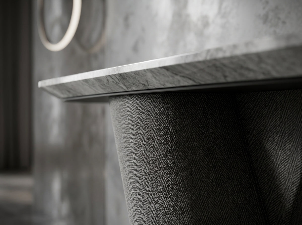 Elena Marble Top Modern Console Table Grey