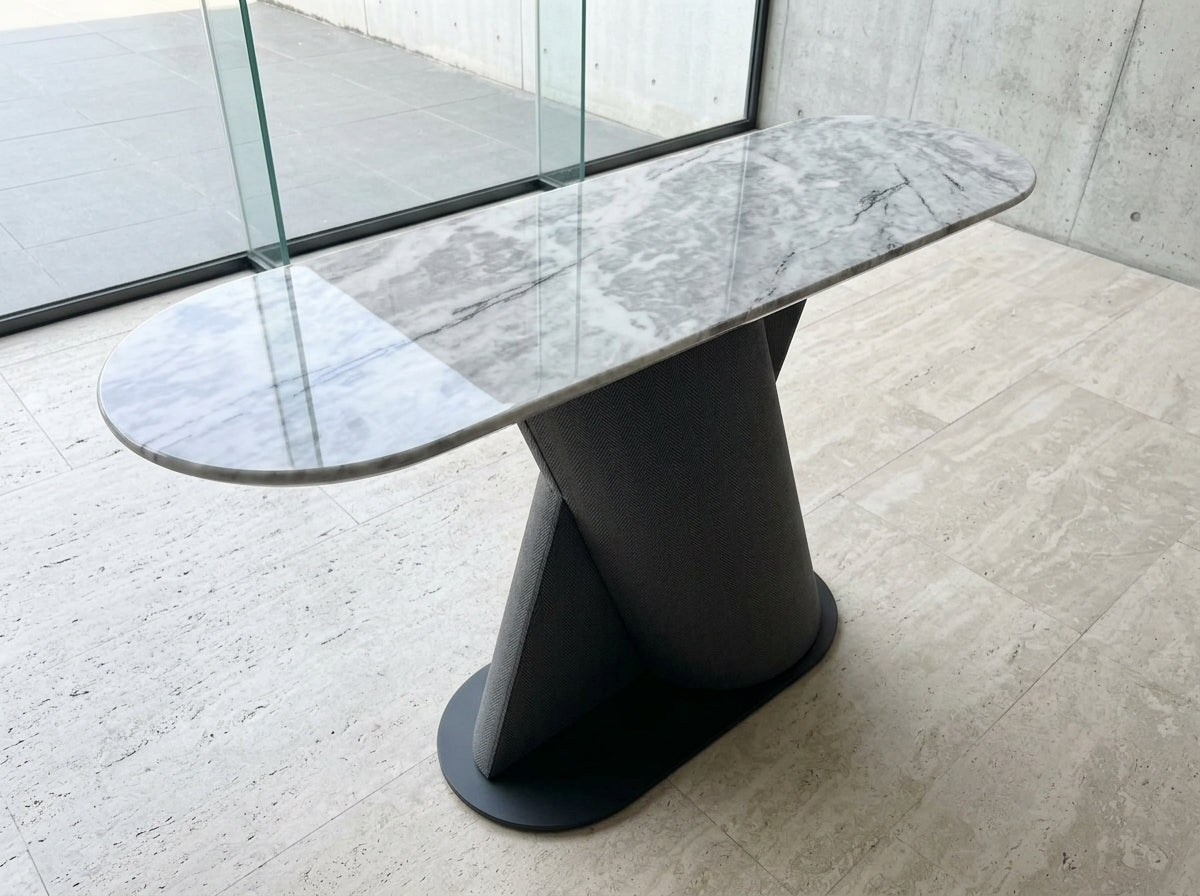 Elena Marble Top Modern Console Table Grey