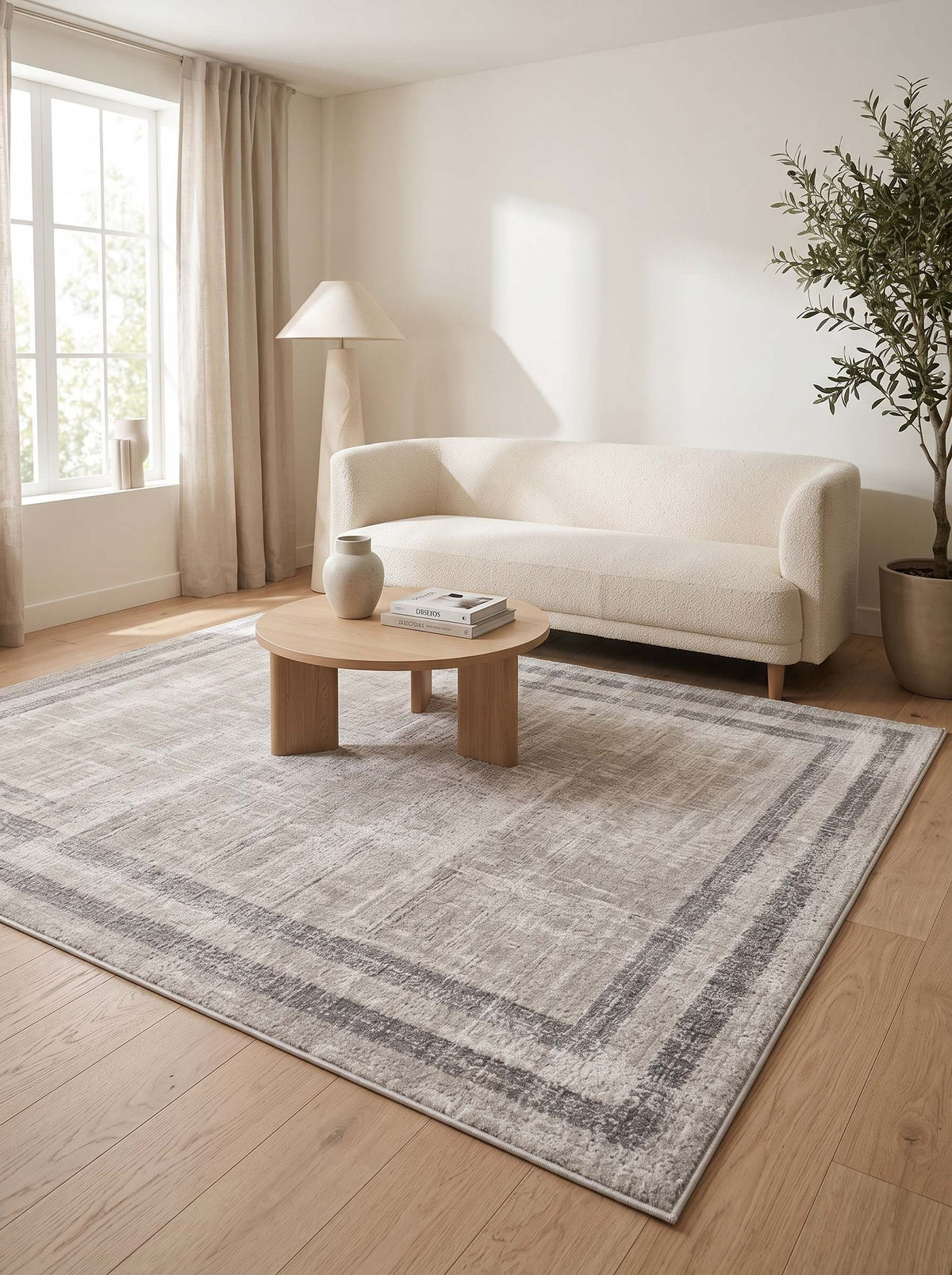 Rhytm 0147B Modern Area Rug Cream Light Beige - Quality Rugs and Furniture