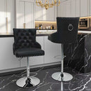 Leo Modern Lift Bar Chair Silver Leg Black Leather