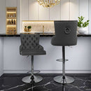 Leo Modern Lift Bar Chair Silver Leg Grey Velvet