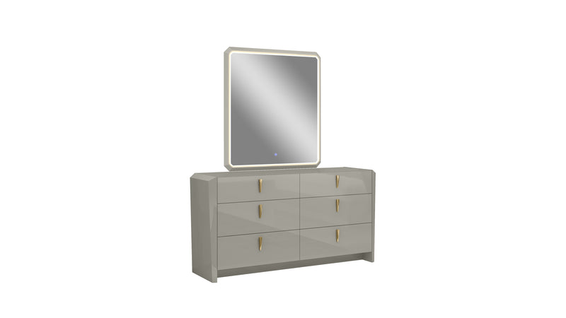 Ecosa Bedroom Suite Luxury Modern Bed Grey Lacquer