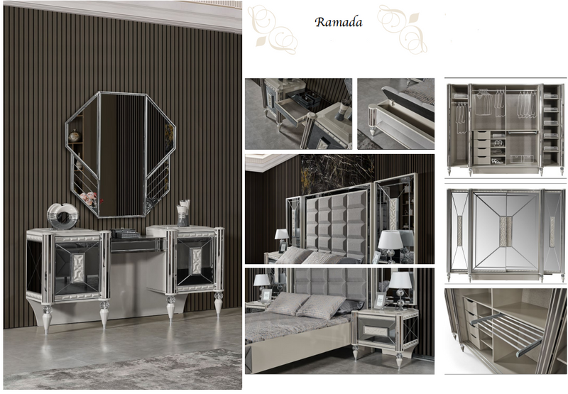 Ramada Art Deco King Bed Modern Mid Century