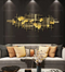 Living Room Sofa Background Wall Pendant Wall Decoration Metal Luxury Modern Wall Decoration Gold