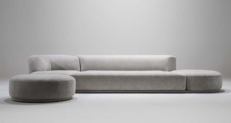 Selina Modern High Grade Chenille Fabric Sofa Set Dark Grey