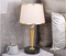 Table Lamp LM042 Glass and Iron Hardware with Crystal Accents