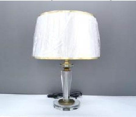 Table Lamp MK1019 Sleek Crystal and Iron Hardware