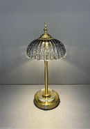 Table Lamp MK1959-2 Crystal and Iron Hardware with Glass Accents