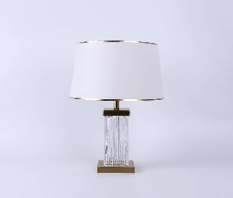 Table Lamp MK1797 Crystal and Iron Hardware with Glass Accents
