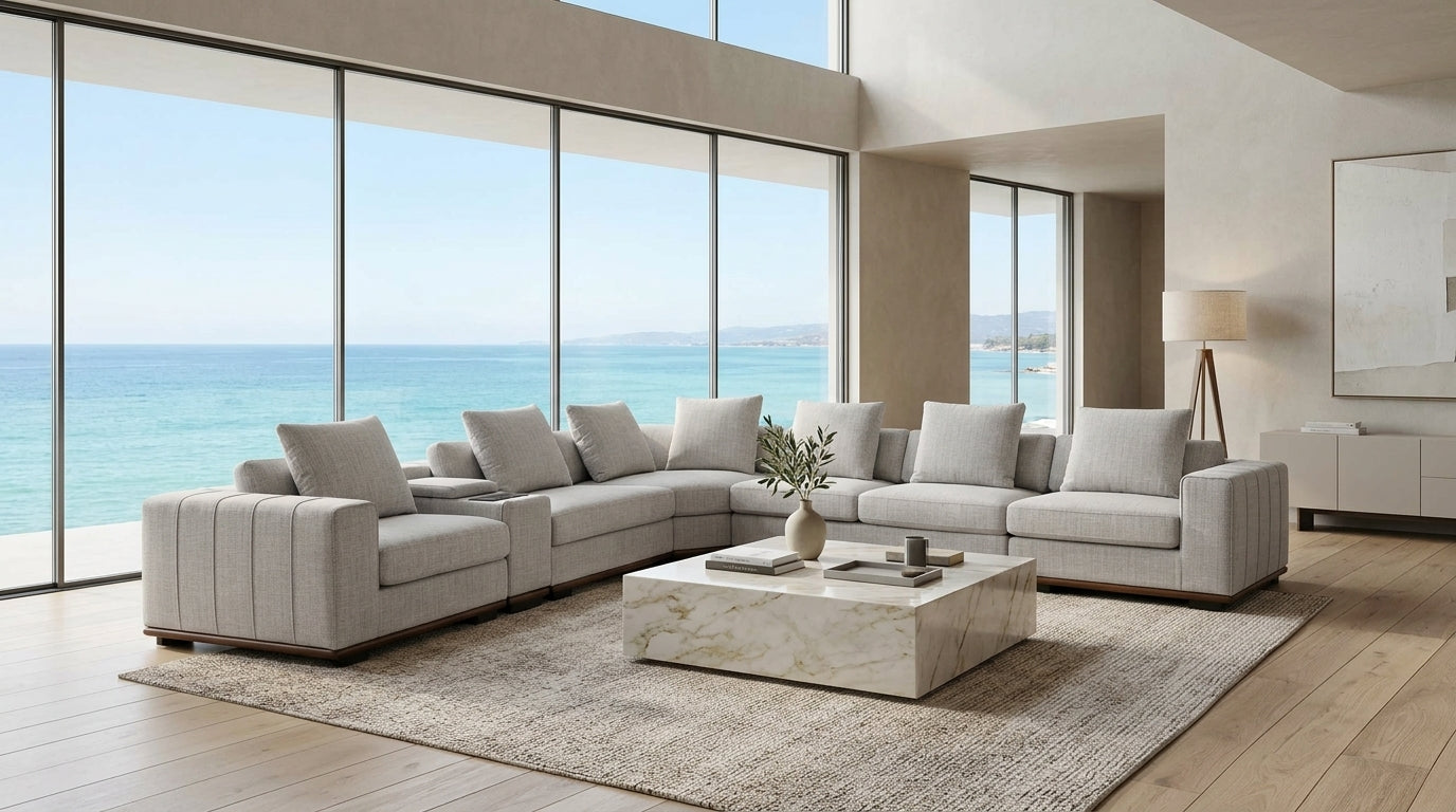 Nadia Velvet Modern Corner Sofa Set Grey