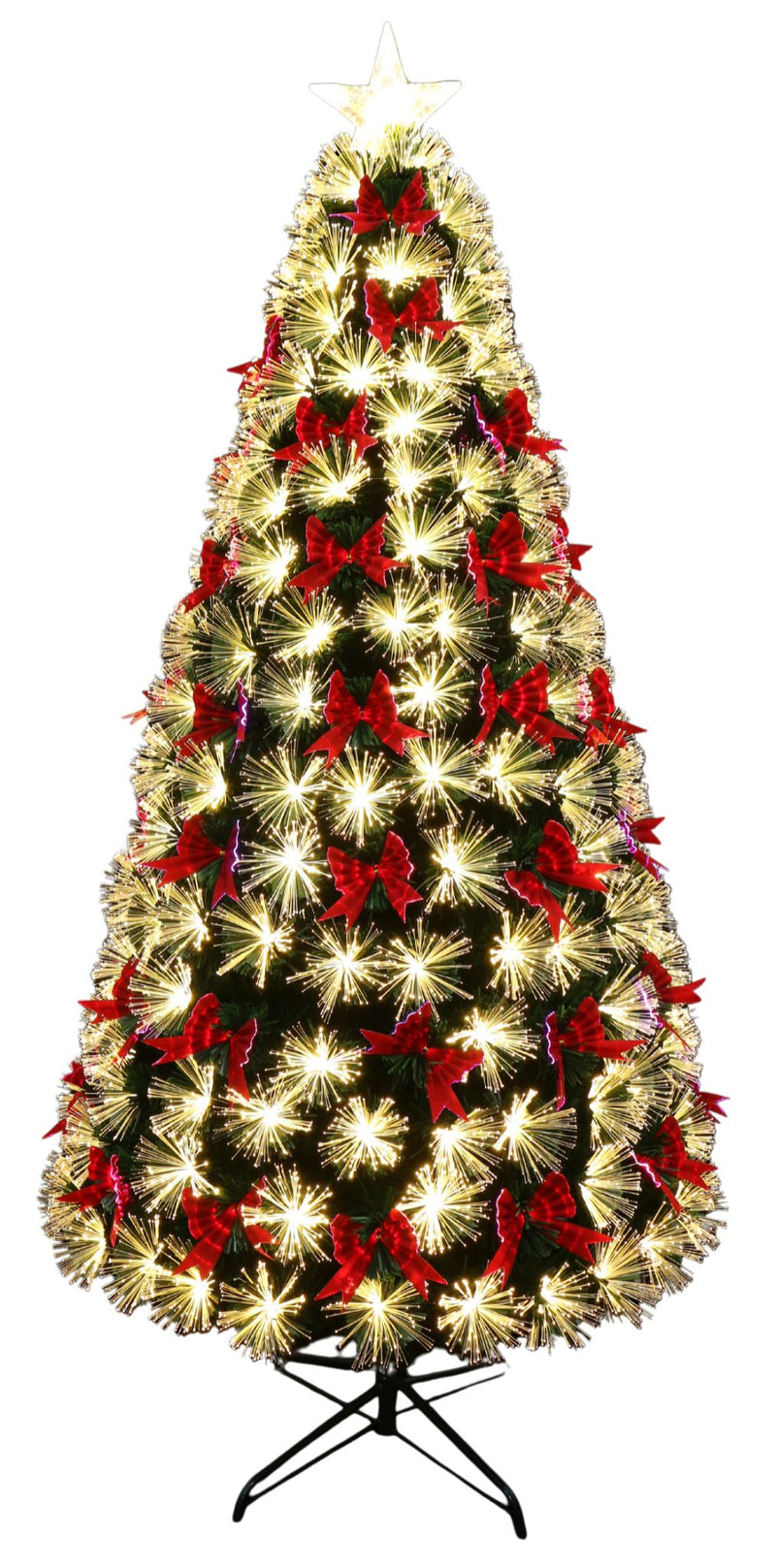 Christmas Tree T2041A - 150cm Height, Fiber Optic, Flashing Bow