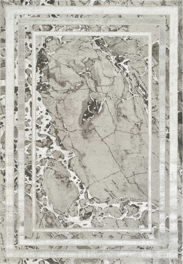 Elmas T502B Modern Area Rug L.Grey White