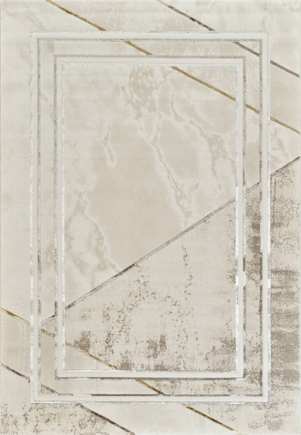 Elmas T510A Modern Area Rug Cream White