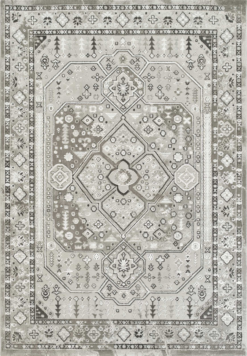 Elmas T529A Modern Area Rug L.Grey White