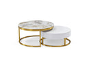 Tiba Coffee Table Marble Top Stainless Steel Gold