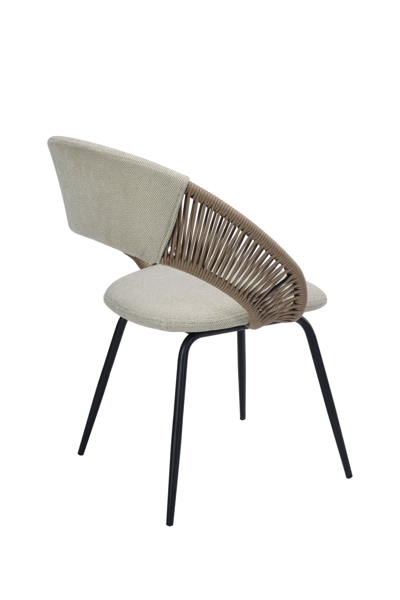 Fairy Modern Linen Cord Dining Chair Beige