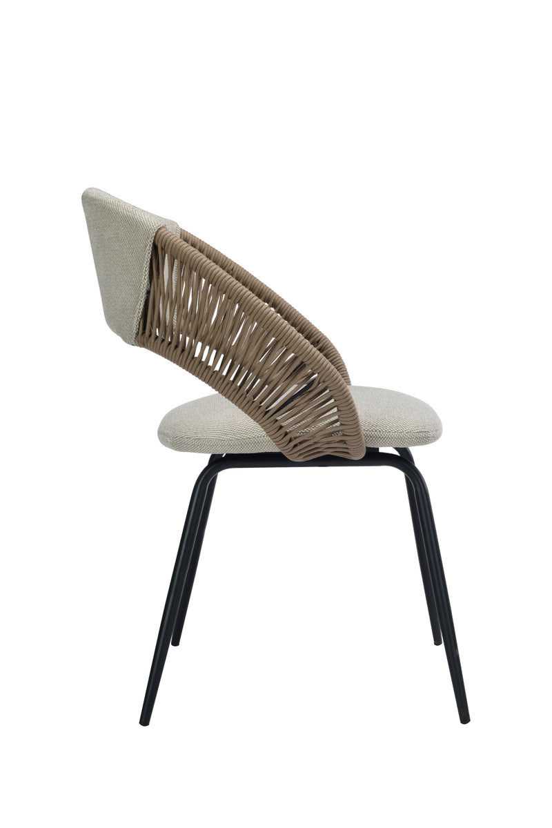 Fairy Modern Linen Cord Dining Chair Beige