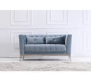 Cara Velvet Sofa Set Light Blue