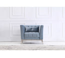 Cara Velvet Sofa Set Light Blue