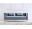 Cara Velvet Sofa Set Light Blue