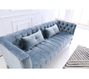 Cara Velvet Sofa Set Light Blue