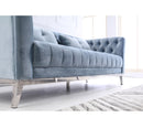 Cara Velvet Sofa Set Light Blue