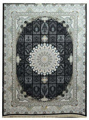 Mashhad 802095 Dark Blue Persian Traditional Rug