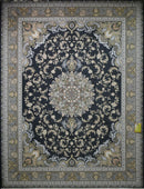 Soheil Dolphin Blue Traditional Persian Area Rug