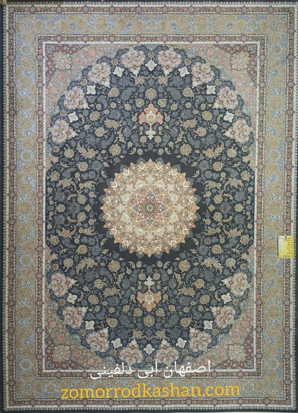 Isfahan Dolphin Blue Traditional Persian Area Rug